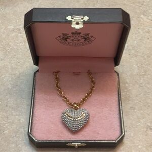 Juicy Couture Goldtone Pave Large Heart  Necklace